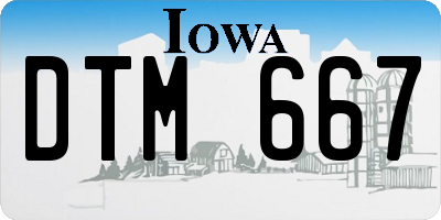 IA license plate DTM667