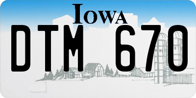 IA license plate DTM670
