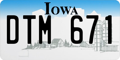 IA license plate DTM671