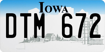 IA license plate DTM672