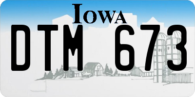 IA license plate DTM673