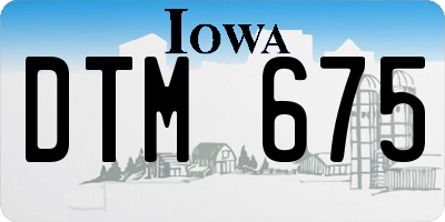 IA license plate DTM675