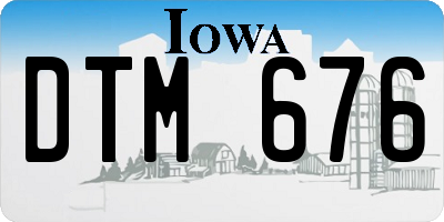 IA license plate DTM676