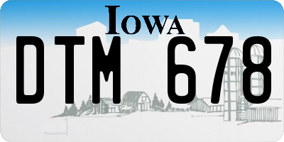 IA license plate DTM678