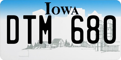 IA license plate DTM680