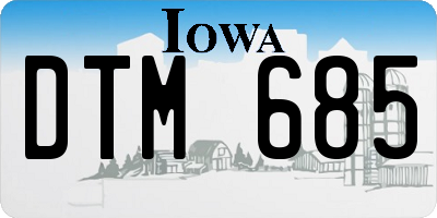 IA license plate DTM685