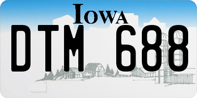 IA license plate DTM688