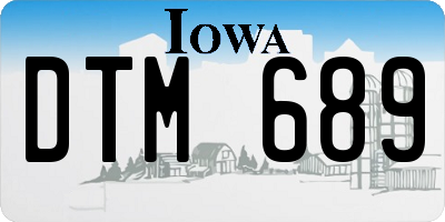 IA license plate DTM689