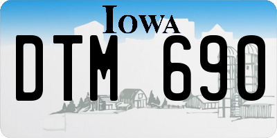 IA license plate DTM690