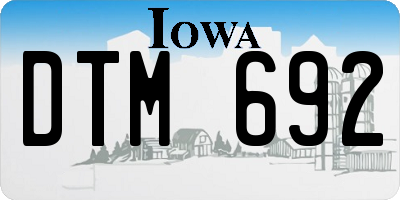 IA license plate DTM692