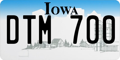 IA license plate DTM700