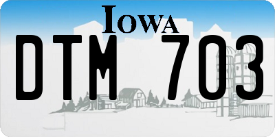 IA license plate DTM703