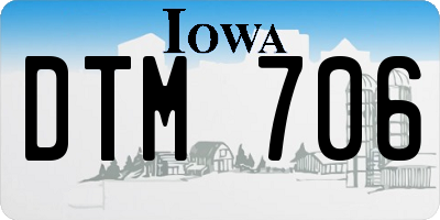 IA license plate DTM706