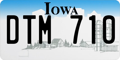 IA license plate DTM710