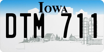 IA license plate DTM711