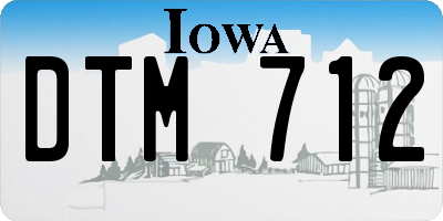 IA license plate DTM712