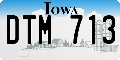 IA license plate DTM713