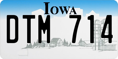 IA license plate DTM714