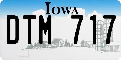 IA license plate DTM717