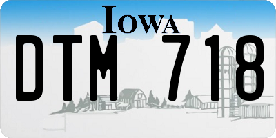 IA license plate DTM718