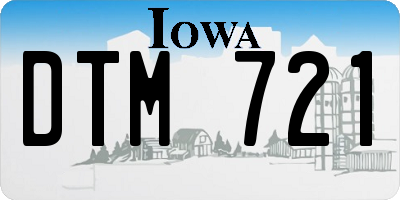 IA license plate DTM721