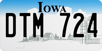 IA license plate DTM724