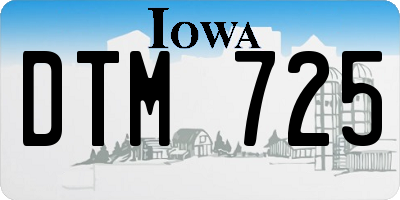 IA license plate DTM725