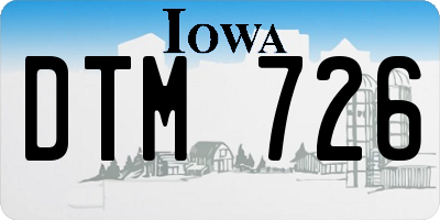 IA license plate DTM726