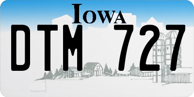 IA license plate DTM727