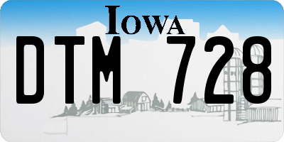 IA license plate DTM728