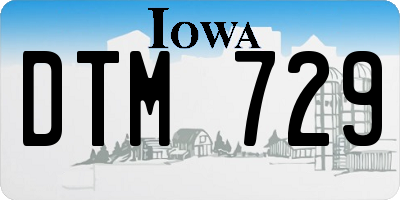 IA license plate DTM729