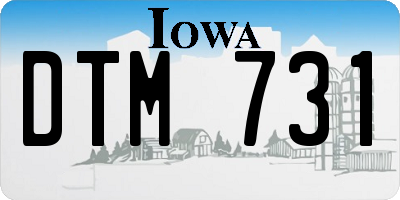 IA license plate DTM731
