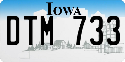 IA license plate DTM733