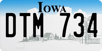 IA license plate DTM734