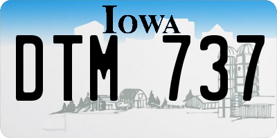 IA license plate DTM737