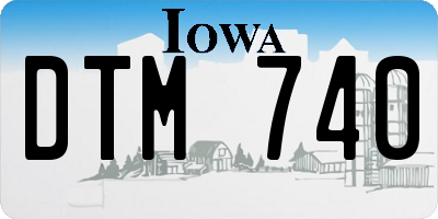 IA license plate DTM740