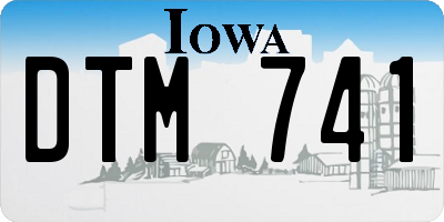 IA license plate DTM741