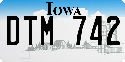 IA license plate DTM742