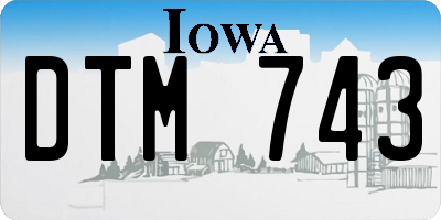 IA license plate DTM743