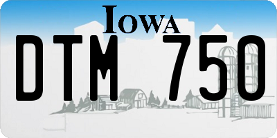 IA license plate DTM750