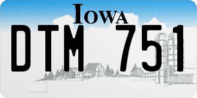 IA license plate DTM751