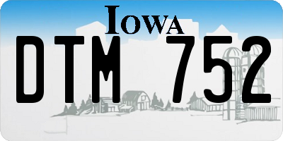 IA license plate DTM752