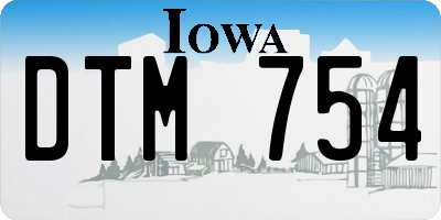 IA license plate DTM754