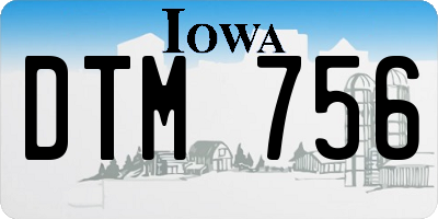 IA license plate DTM756