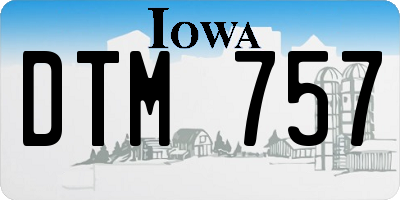 IA license plate DTM757