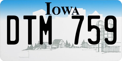 IA license plate DTM759