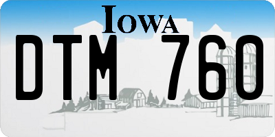 IA license plate DTM760