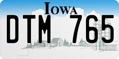 IA license plate DTM765