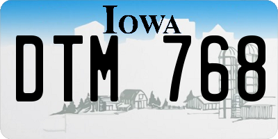 IA license plate DTM768