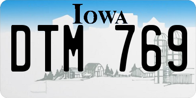 IA license plate DTM769